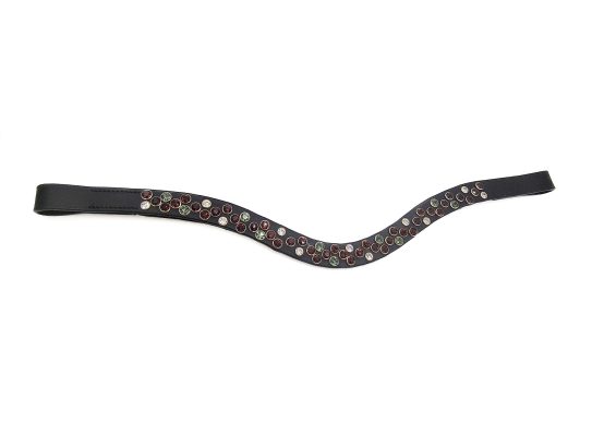 Frontriem Classic met 8 mm stenen in grijs, zilver en Amethyst. Een chique wave-design met subtiele kleuren en prachtige sparkle!