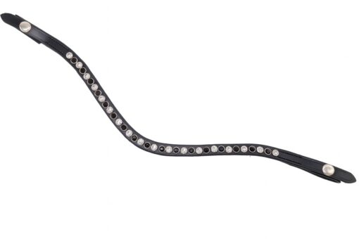 Frontriem Black and White met chique zwart-wit design en subtiele bling, past overal bij