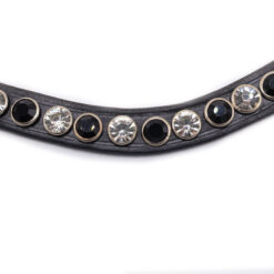 Frontriem Black and White met chique zwart-wit design en subtiele bling, past overal bij