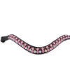 Frontriem Nacho met 3 roze tinten en Crystal AB stenen. Stoere bling frontriem voor dames én heren.