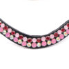 Frontriem Nacho met 3 roze tinten en Crystal AB stenen. Stoere bling frontriem voor dames én heren.