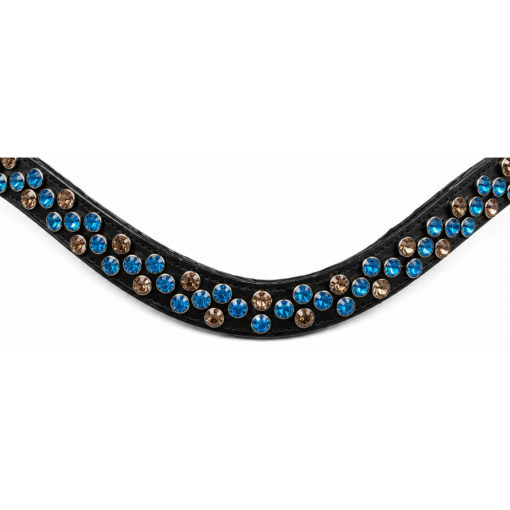 Frontriem Bastiaan met 8 mm Aquamarine en Light Topaz stenen, verwerkt in een elegante wave voor een luxe uitstraling.