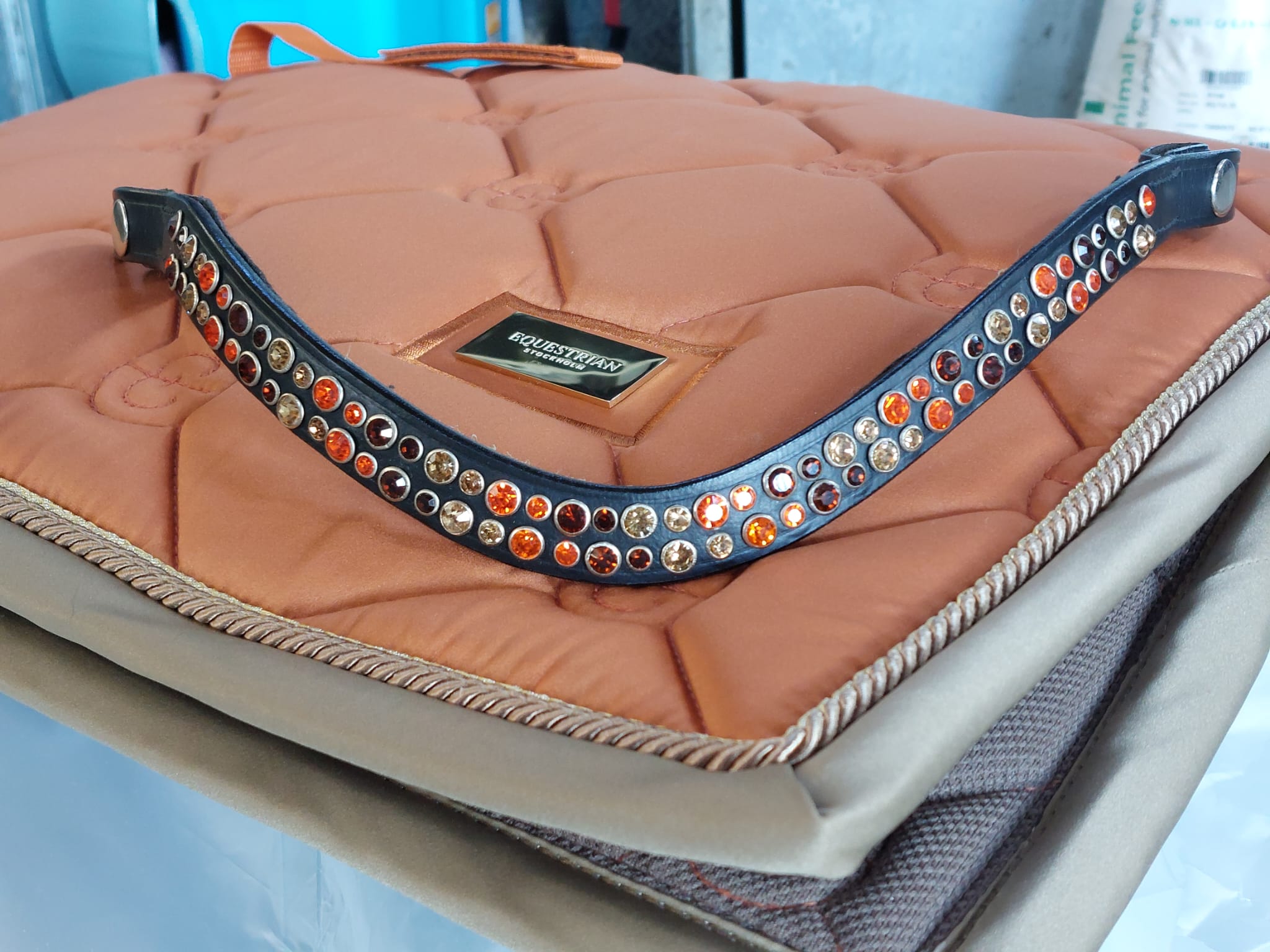 Voorbeeld dutch bling frontriem met equestrian stockholm dekje