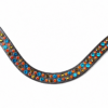 Frontriem African Vibe combineert Aquamarine en Gold 8 mm met Orange 6 mm voor een warme, kleurrijke en opvallende uitstraling.