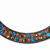 Frontriem African Vibe combineert Aquamarine en Gold 8 mm met Orange 6 mm voor een warme, kleurrijke en opvallende uitstraling.