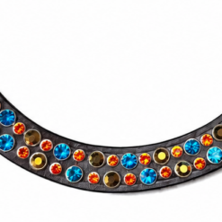 Frontriem African Vibe combineert Aquamarine en Gold 8 mm met Orange 6 mm voor een warme, kleurrijke en opvallende uitstraling.