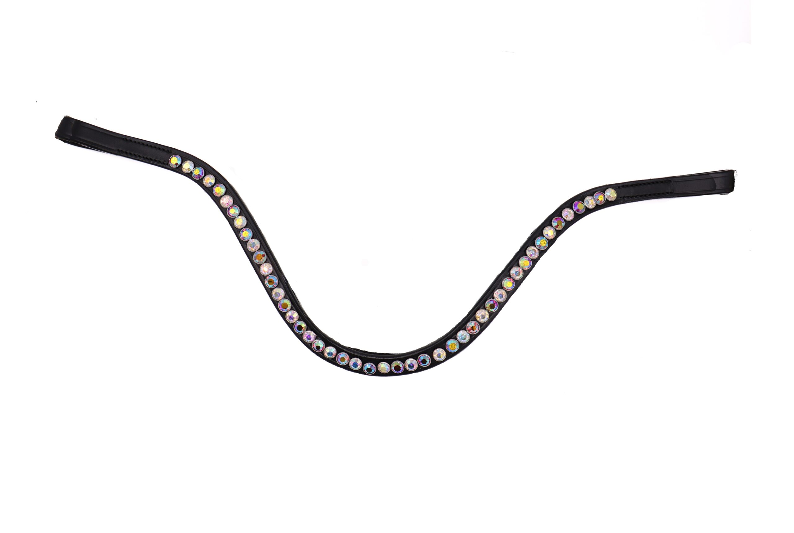 frontriem Drama Queen – Born to be extra! Steel de show met frontriem Drama Queen van Dutch Bling! Een luxe leren frontriem met één rij 8 mm kristallen in Crystal AB en Crystal Red AB.