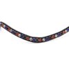 Frontriem Wild Card met één rij stenen in blauw, oranje, zilver en zwart. Een stoere, speelse frontriem met opvallende sparkle!