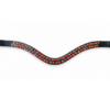 Frontriem Girl on Fire – Born to sparkle! Laat je paard schitteren met de Girl on Fire frontriem van Dutch Bling! Vurige rood-oranje en champagnekleurige kristallen op elegant zwart leer.
